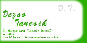 dezso tancsik business card